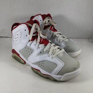 Jordan 6 Retro Sneakers Alternate Hare Youth Size 7Y White Red Gray